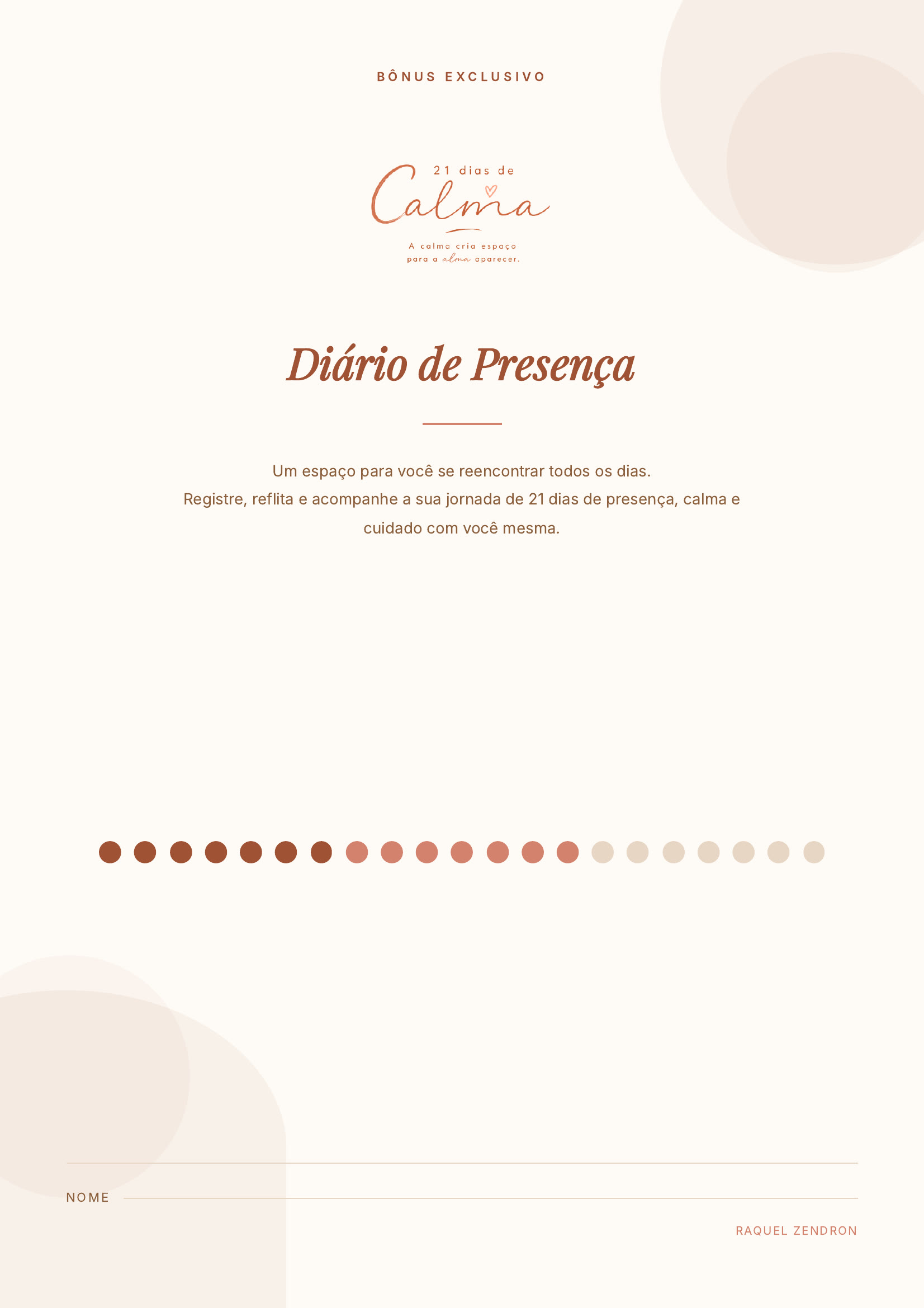 Capa do Diário de Presença Imprimível