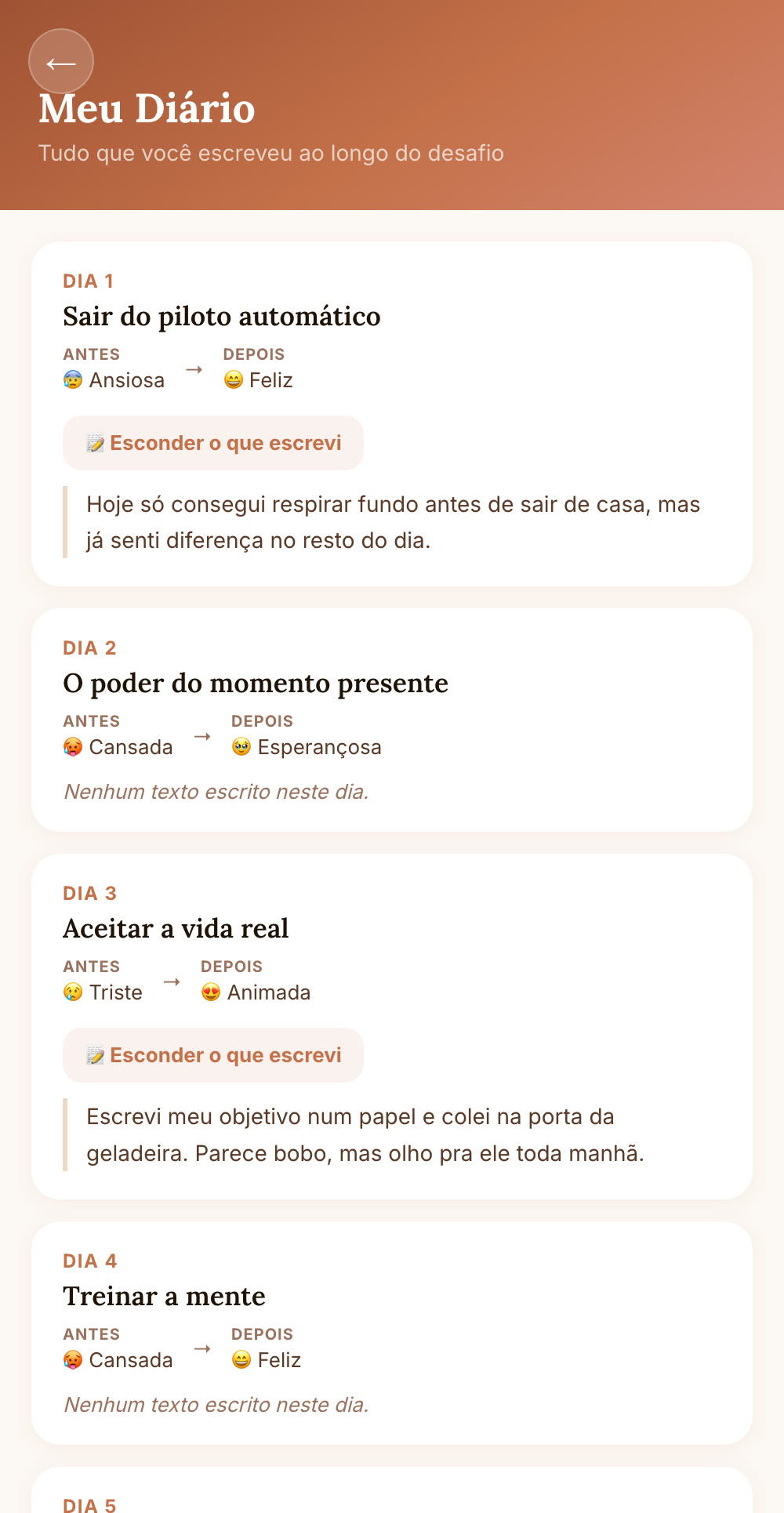 Diário do 21 Dias de cALMA